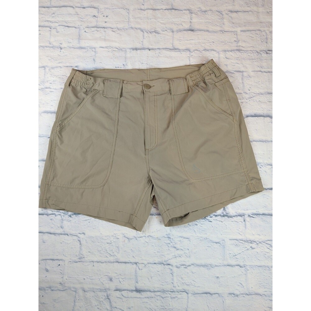 Hook & Tackle Cargo Shorts Khaki Mens 38 Tan Fishing Utility inner Pocket
